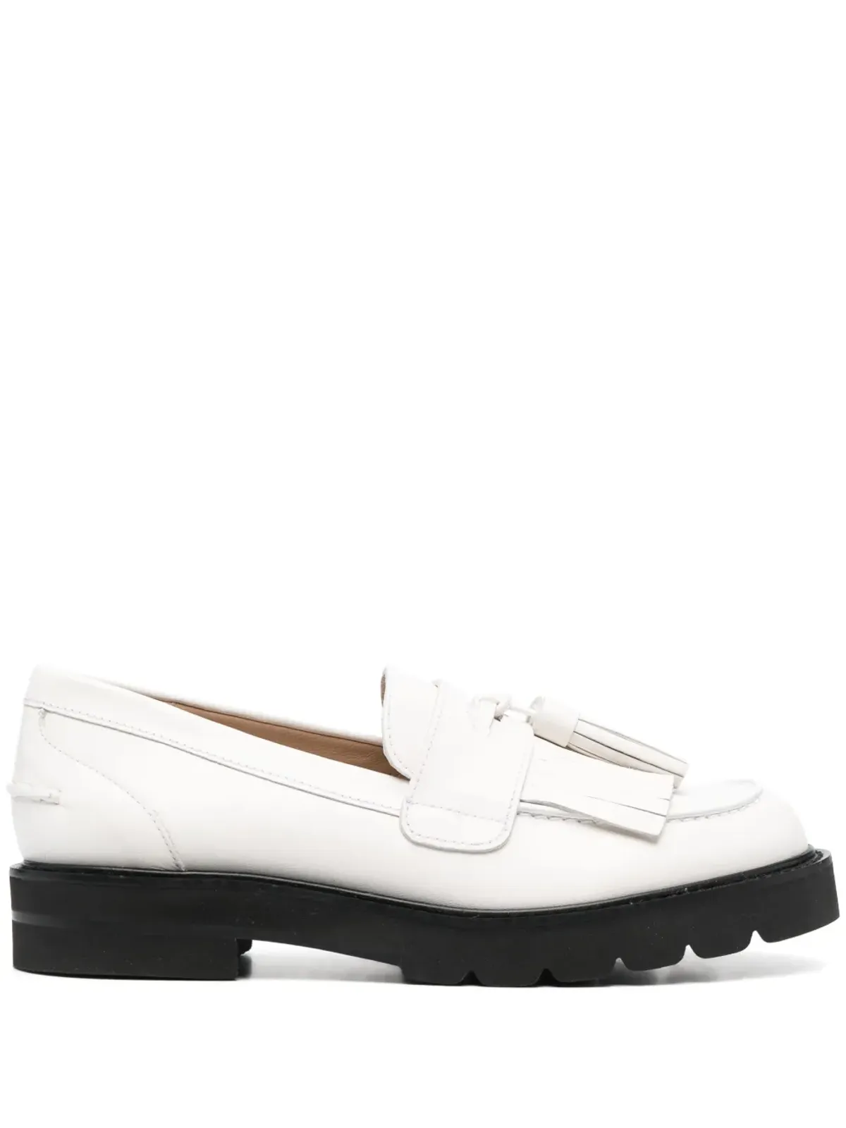 Stuart Weitzman Mila Lift Pearl leather loafers - White - 画像1