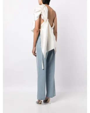 Kimhekim asymmetric gathered pearl-detail blouse - White - サムネイル4