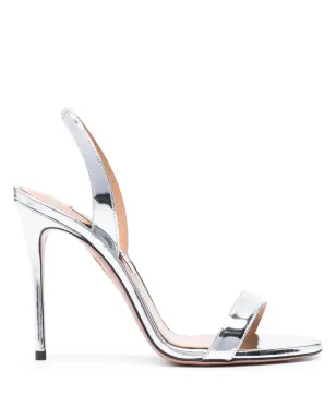 Aquazzura So Nude レザーサンダル - シルバー - サムネイル1