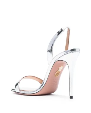 Aquazzura So Nude レザーサンダル - シルバー - サムネイル3