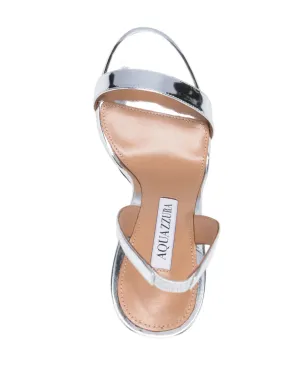 Aquazzura So Nude レザーサンダル - シルバー - サムネイル4