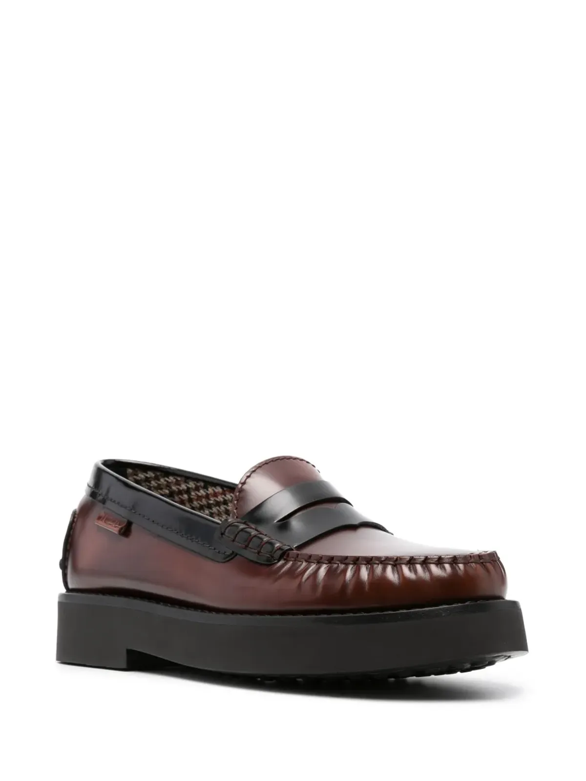 Tod's ツートーンレザー ローファー ブラウン - 画像2