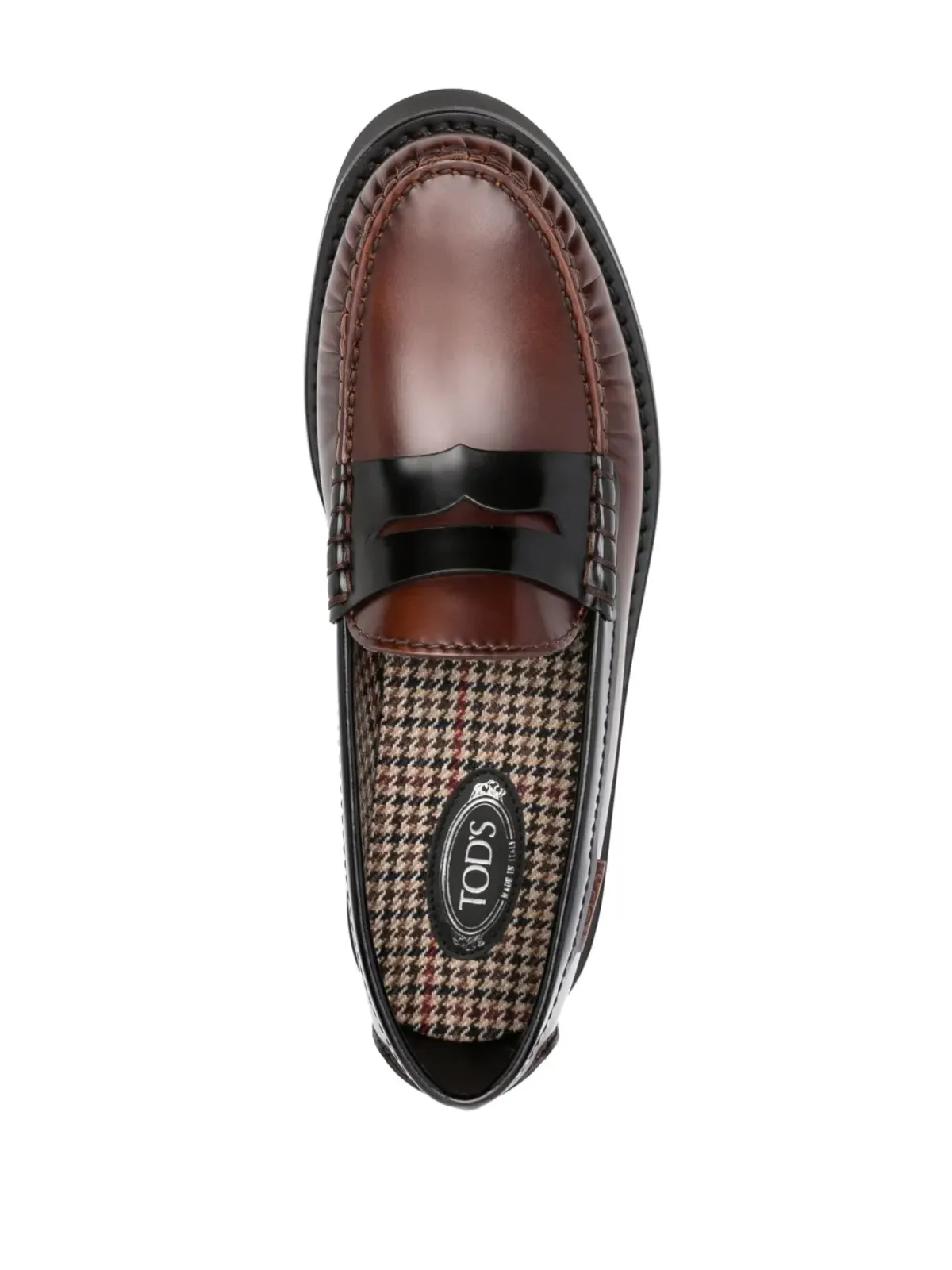 Tod's ツートーンレザー ローファー ブラウン - 画像4