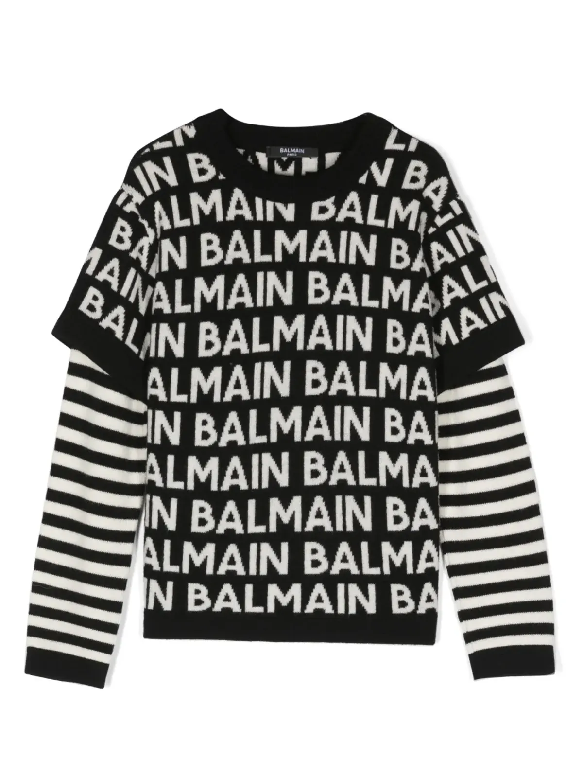 Balmain Kids ロゴプリント レイヤードジャンパー - 画像1