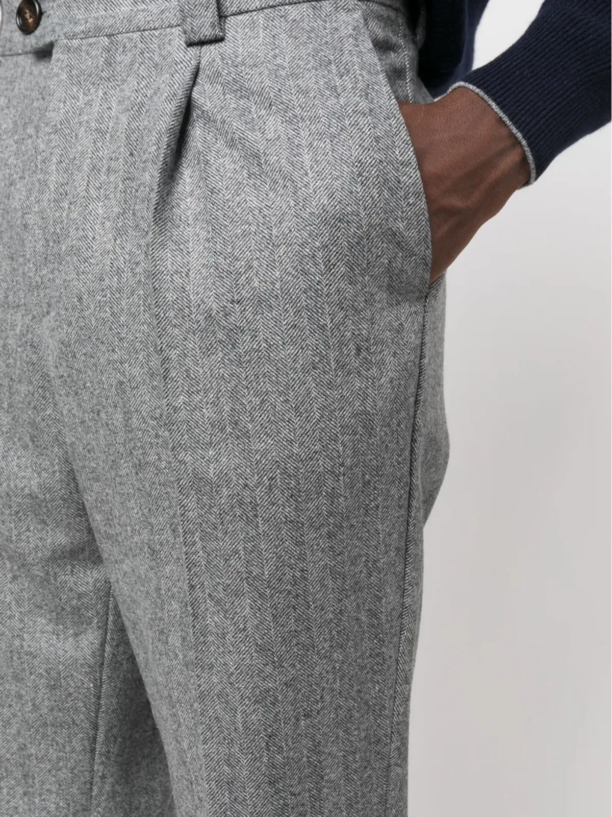 Brunello Cucinelli プレスド・クリーズ ヴァージンウール パンツ - 画像5