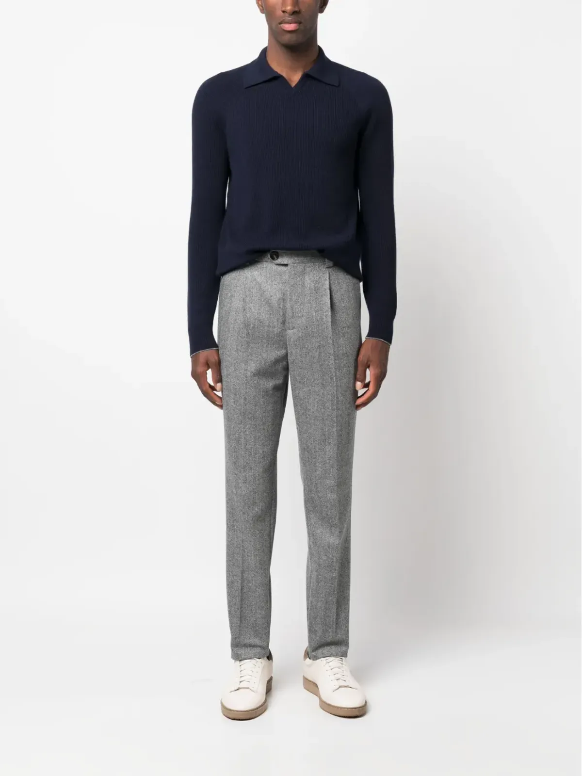Brunello Cucinelli プレスド・クリーズ ヴァージンウール パンツ - 画像2