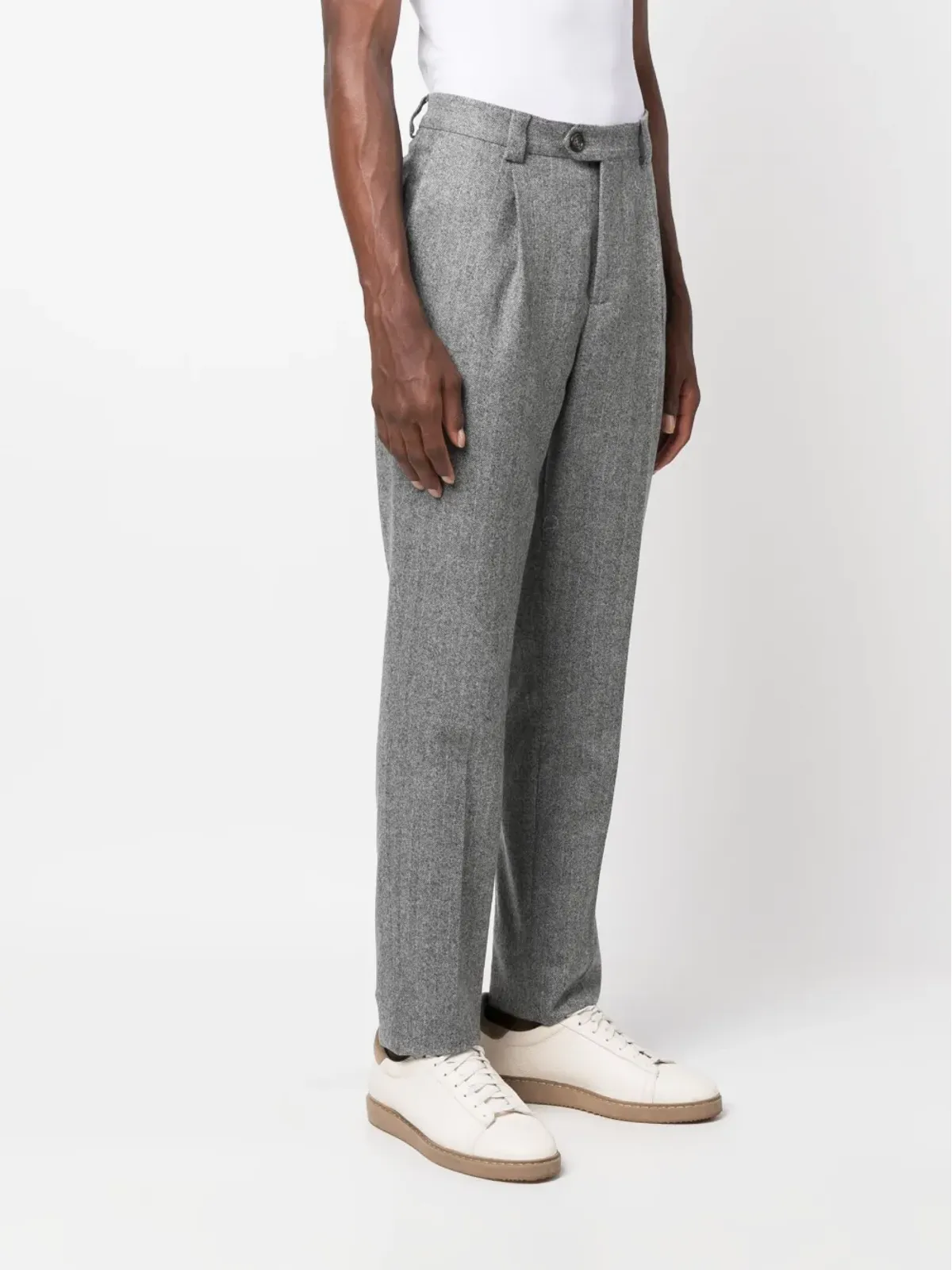 Brunello Cucinelli プレスド・クリーズ ヴァージンウール パンツ - 画像3