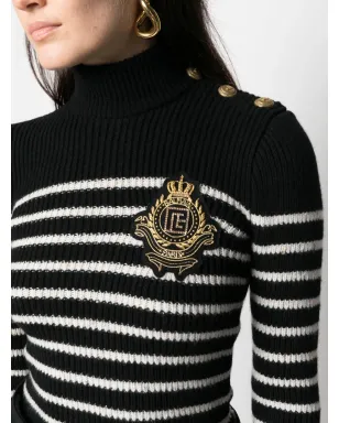 Balmain ロゴパッチ付きストライプジャンパー - サムネイル5