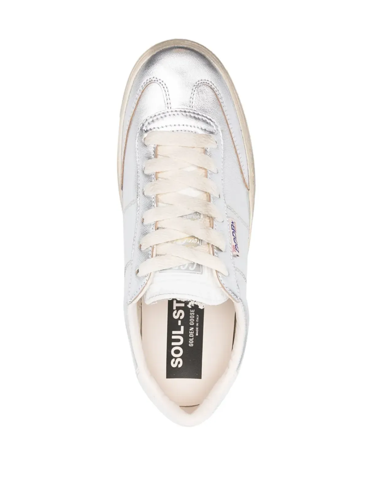 Golden Goose Soul-Star メタリックレザー スニーカー - 画像4