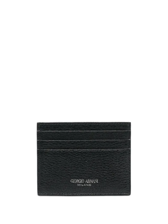 Giorgio Armani Giorgio Armani グレインドテクスチャードレザー カードホルダー ブラックの商品画像