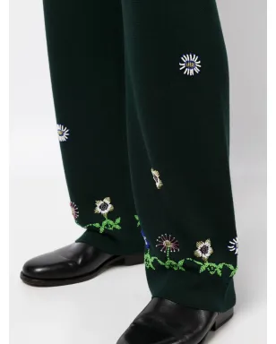 BODE 花柄刺繍ウールパンツ - Green - サムネイル5