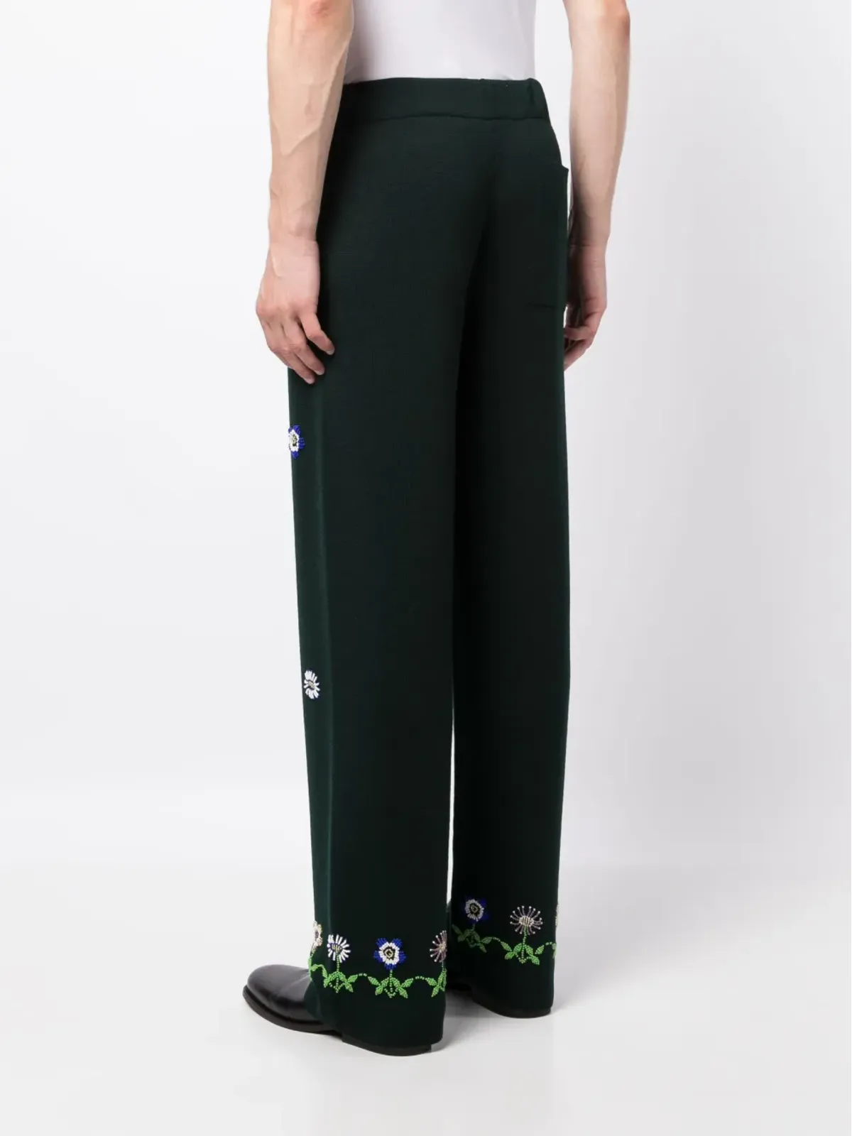 BODE 花柄刺繍ウールパンツ - Green - 画像4