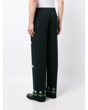BODE 花柄刺繍ウールパンツ - Green - サムネイル4