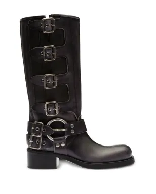 Miu Miu buckle-detail leather boots - Black - サムネイル3