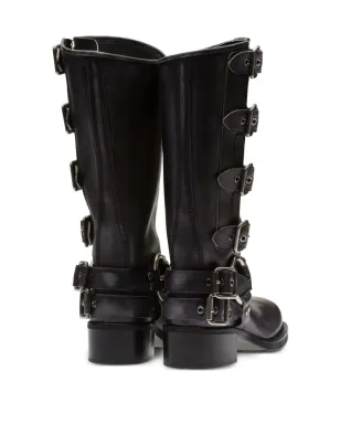 Miu Miu buckle-detail leather boots - Black - サムネイル4