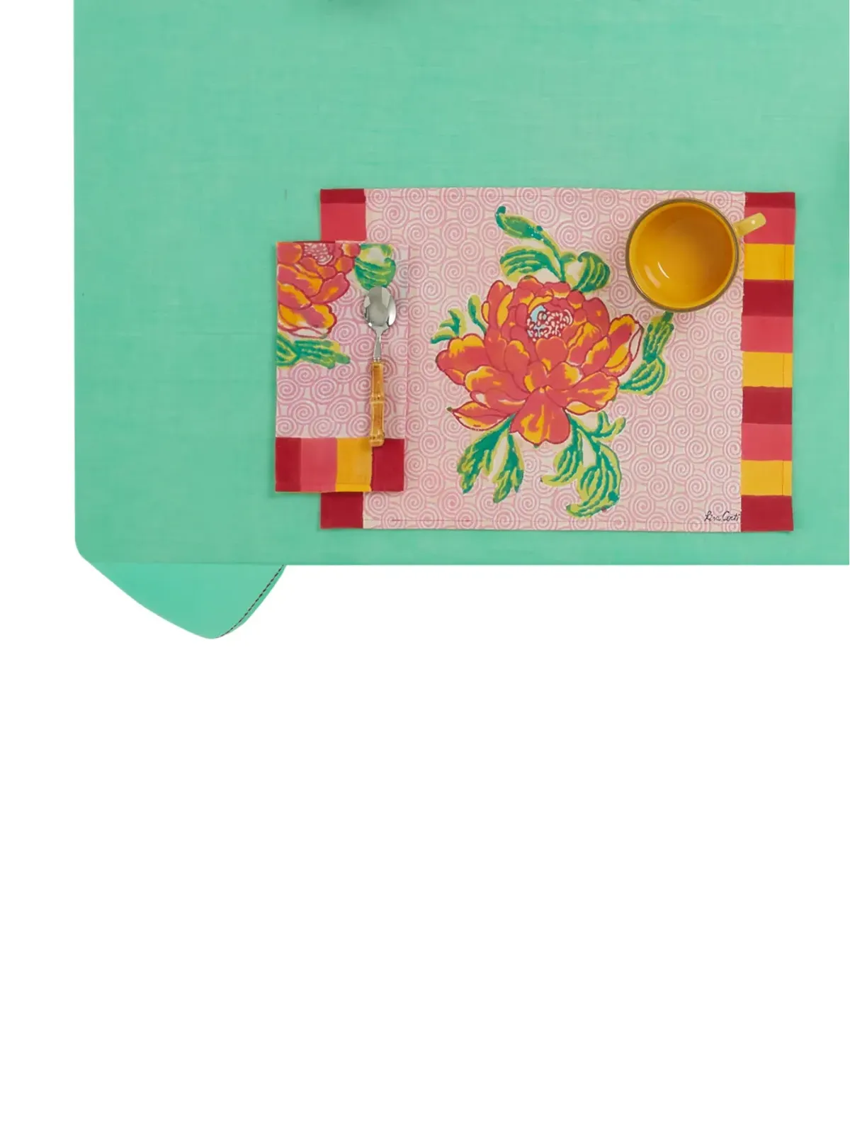 Lisa Corti Camelia floral-print napkins (set of four) - Pink - 画像3
