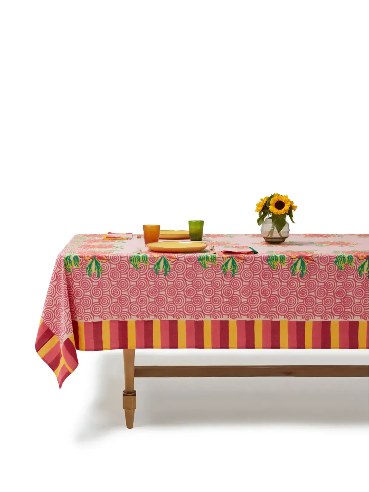 Lisa Corti Camelia rectangular tablecloth - Pink - 画像3