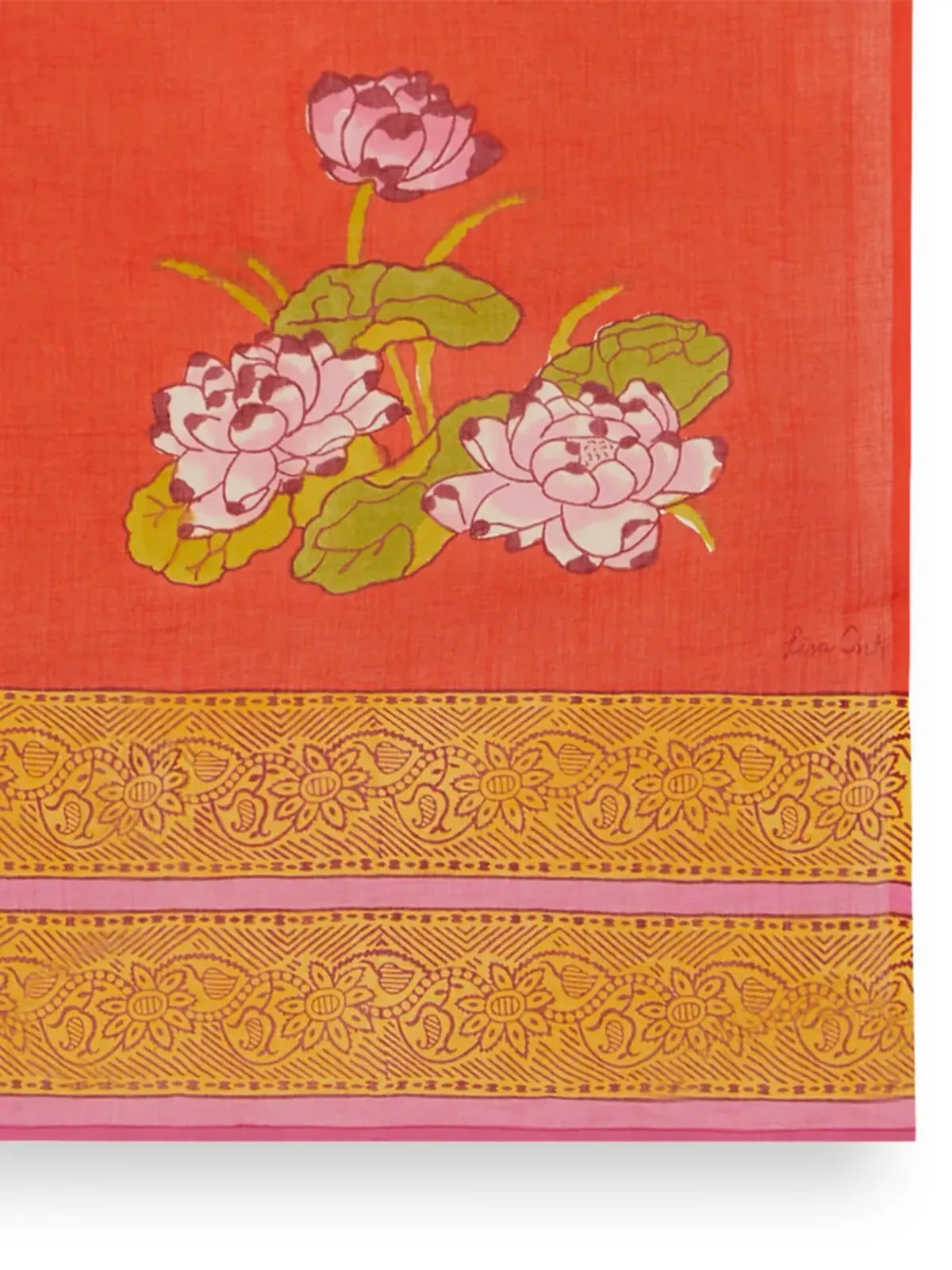 Lisa Corti Tea Flower 花柄サロン - オレンジ - 画像2