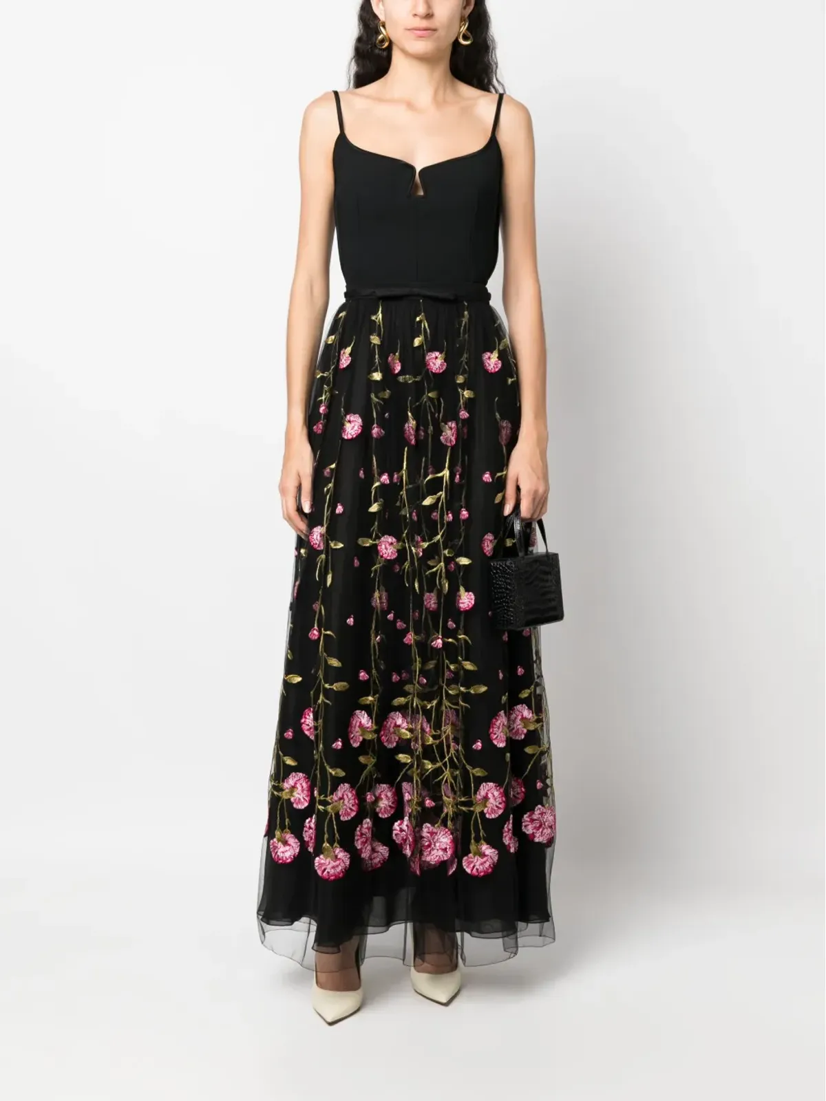 Giambattista Valli 花柄刺繍入りチュールマキシスカート - 画像2