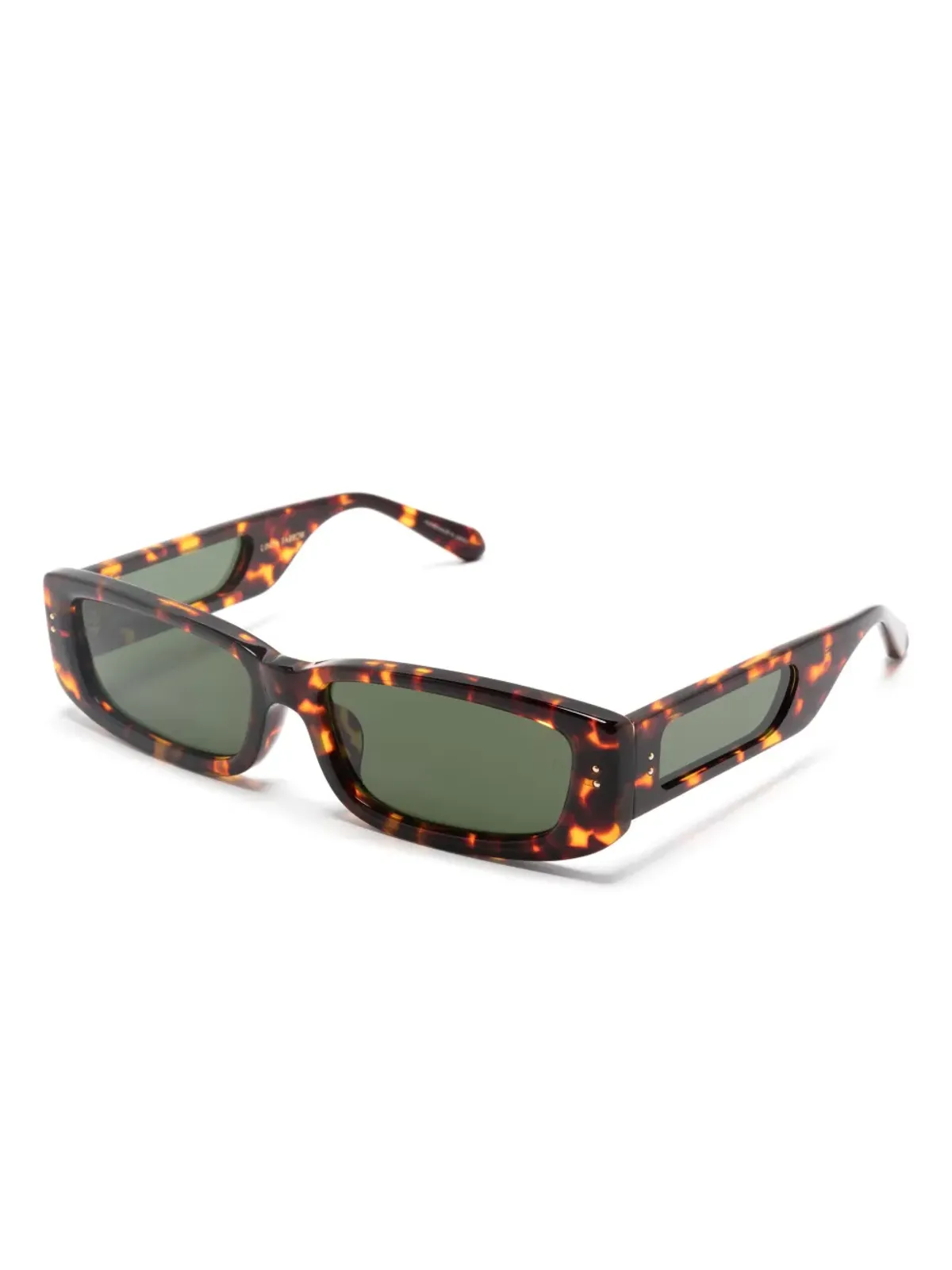 Linda Farrow tortoiseshell-effect rectangle-frame sunglasses - Brown - 画像2