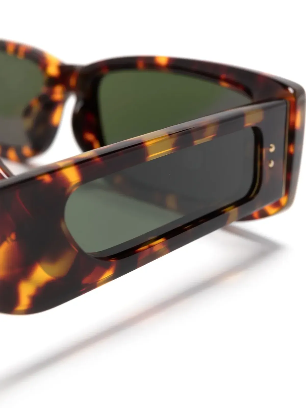 Linda Farrow tortoiseshell-effect rectangle-frame sunglasses - Brown - 画像3