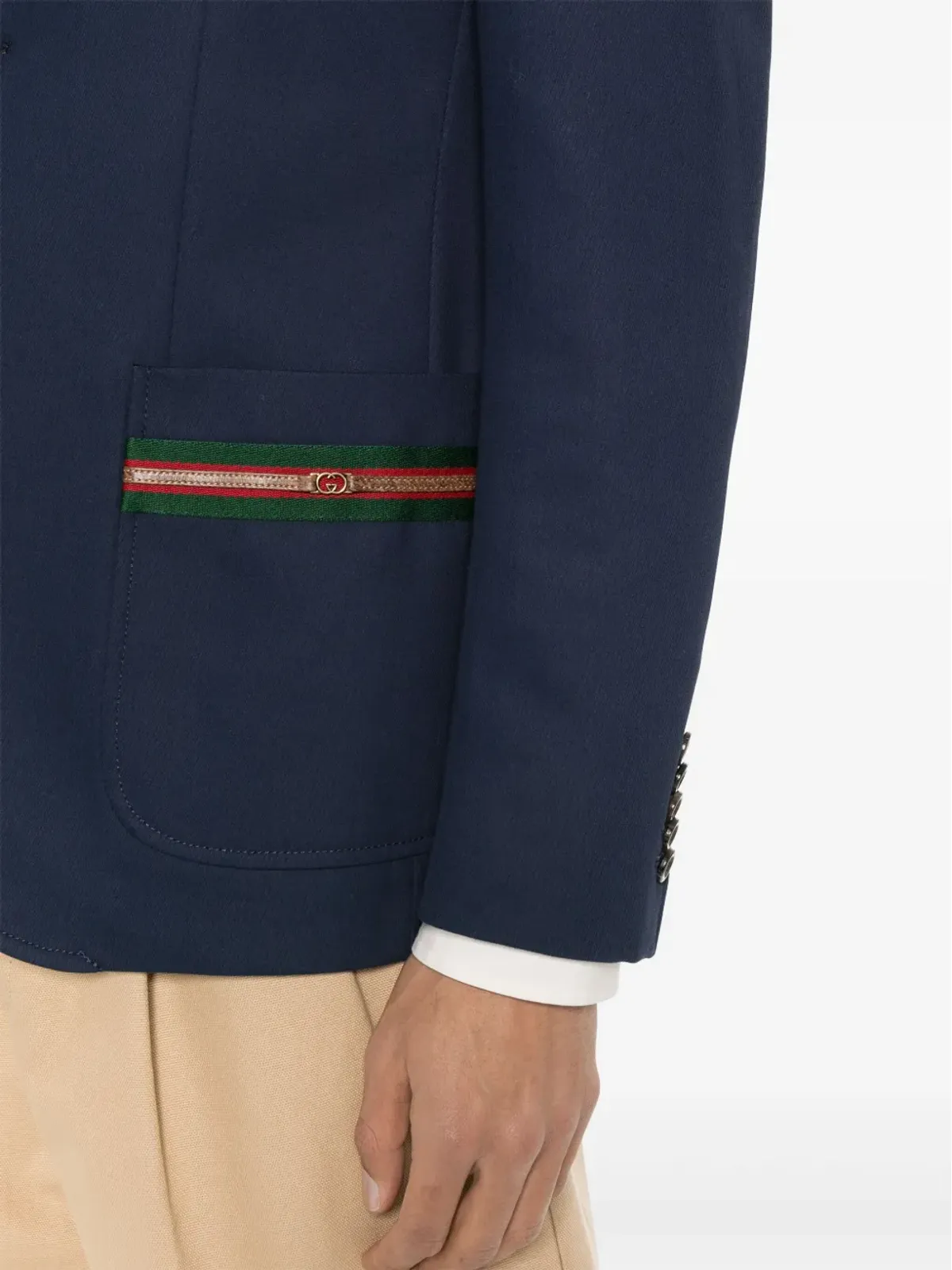 Gucci ウェブストライプ装飾ブレザー - 画像5