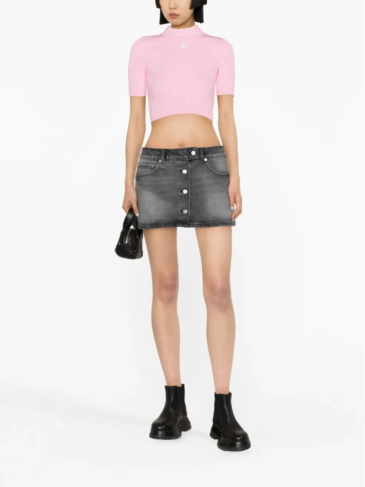 Courrèges トラッカー デニム ミニスカート - 画像2