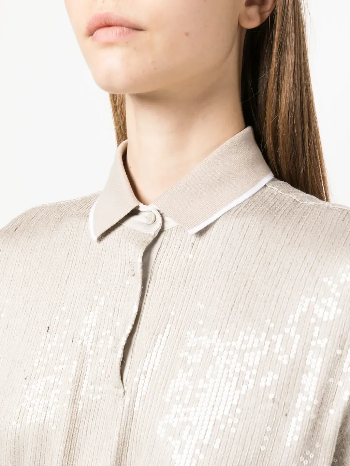 Brunello Cucinelli スパンコール装飾ポロTシャツ - 画像5