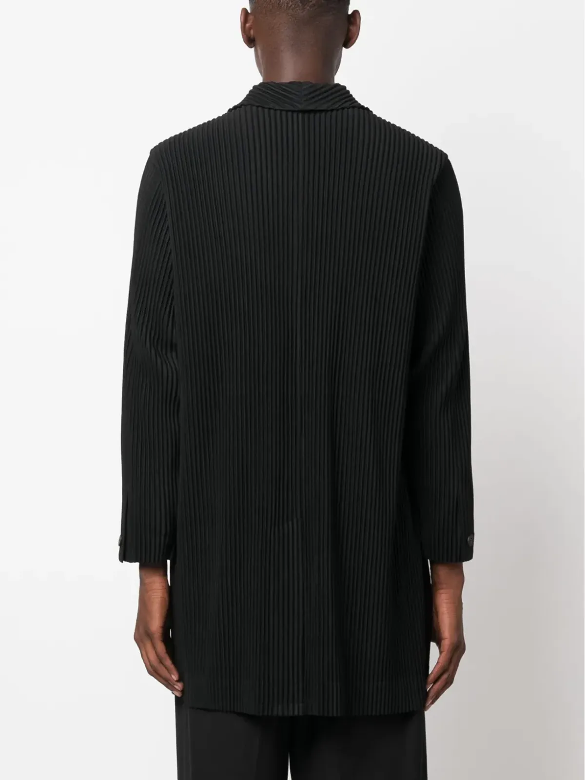 Homme Plissé Issey Miyake リブ編みのシングルブレストコート - 画像4