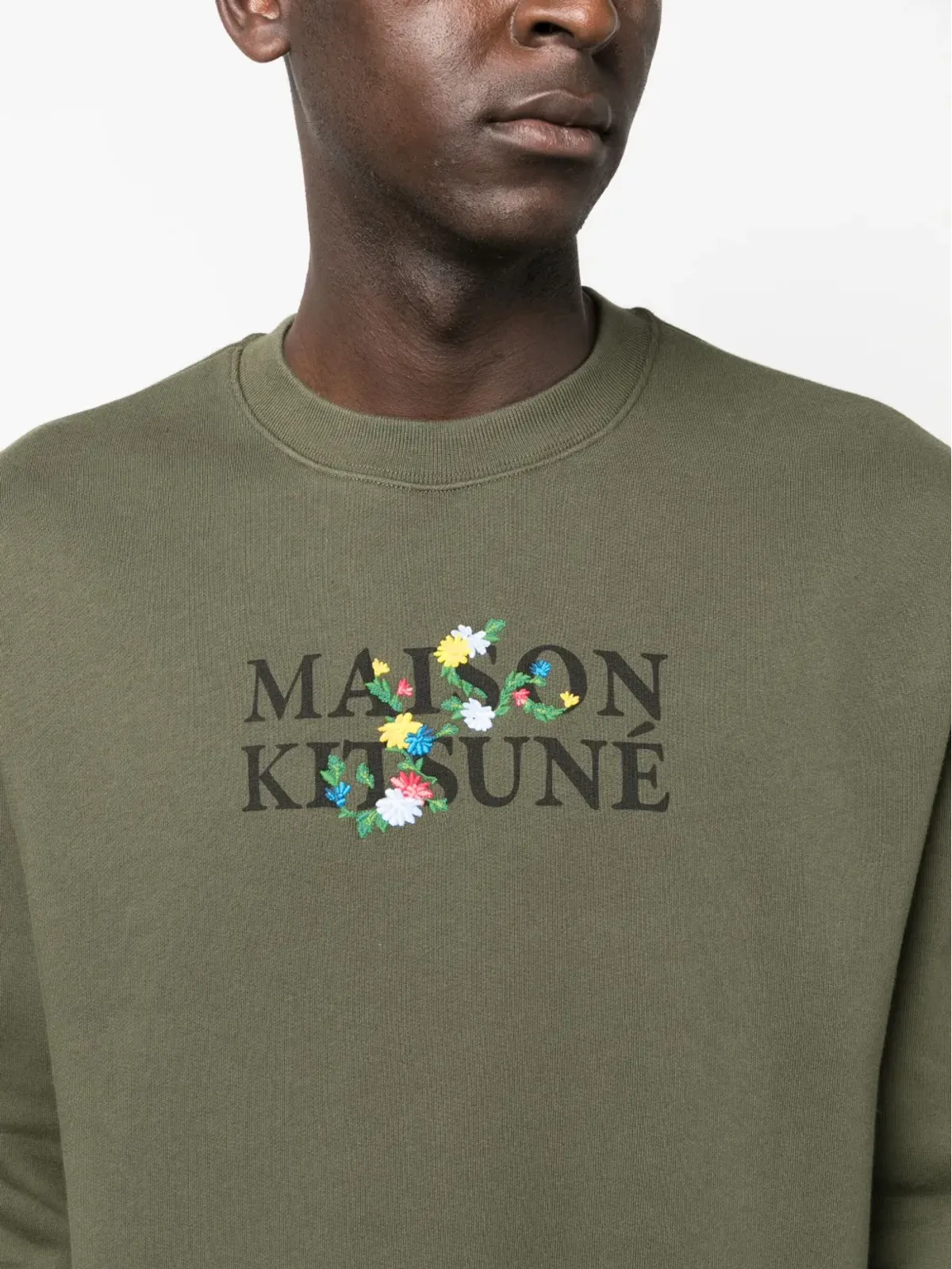 Maison Kitsuné 花柄刺繍コットン スウェットシャツ - 画像5