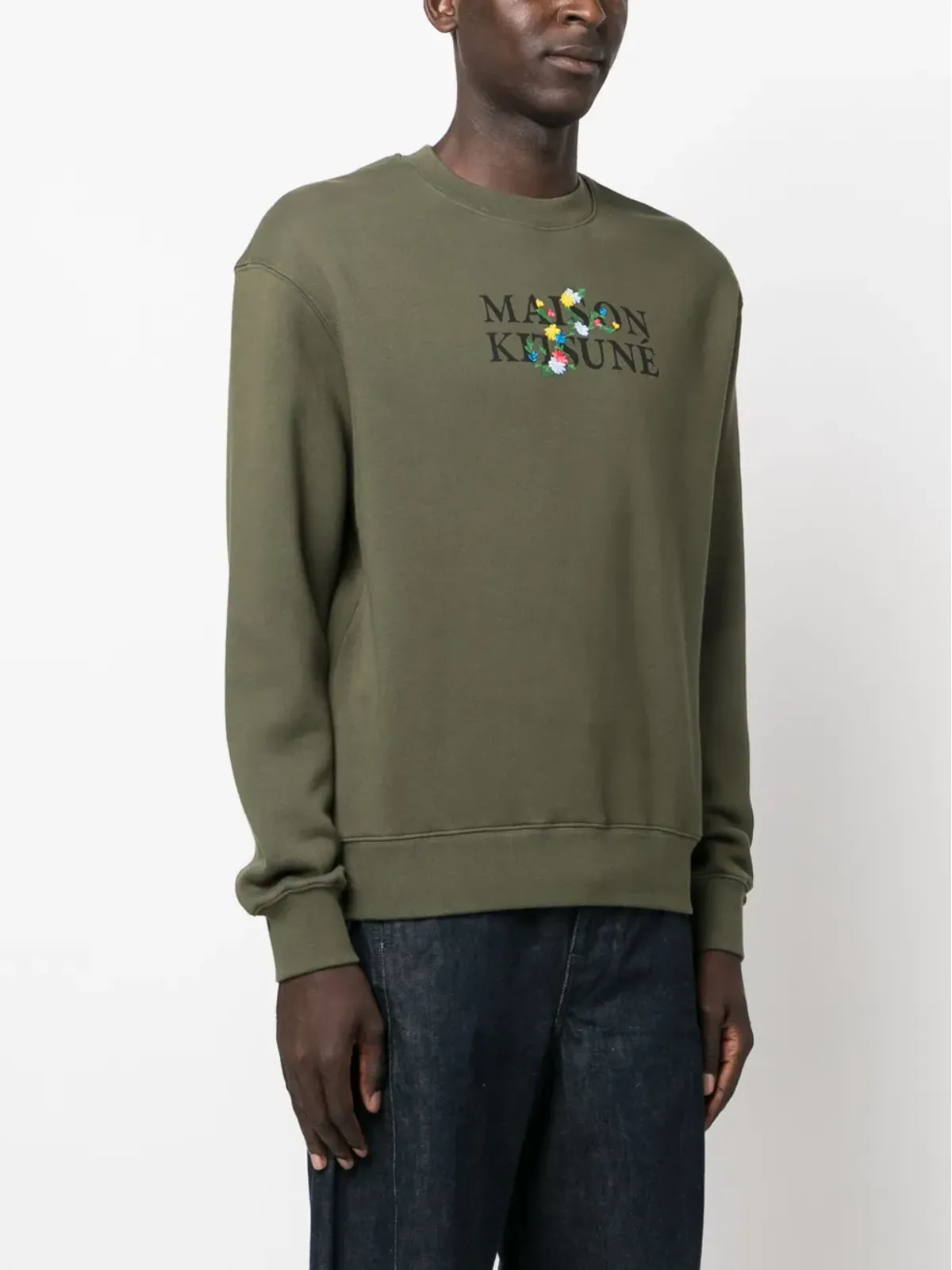 Maison Kitsuné 花柄刺繍コットン スウェットシャツ - 画像3