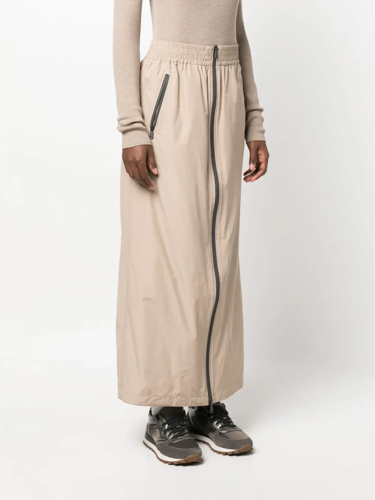 Brunello Cucinelli ツーウェイジップアップ マキシスカート - 画像3