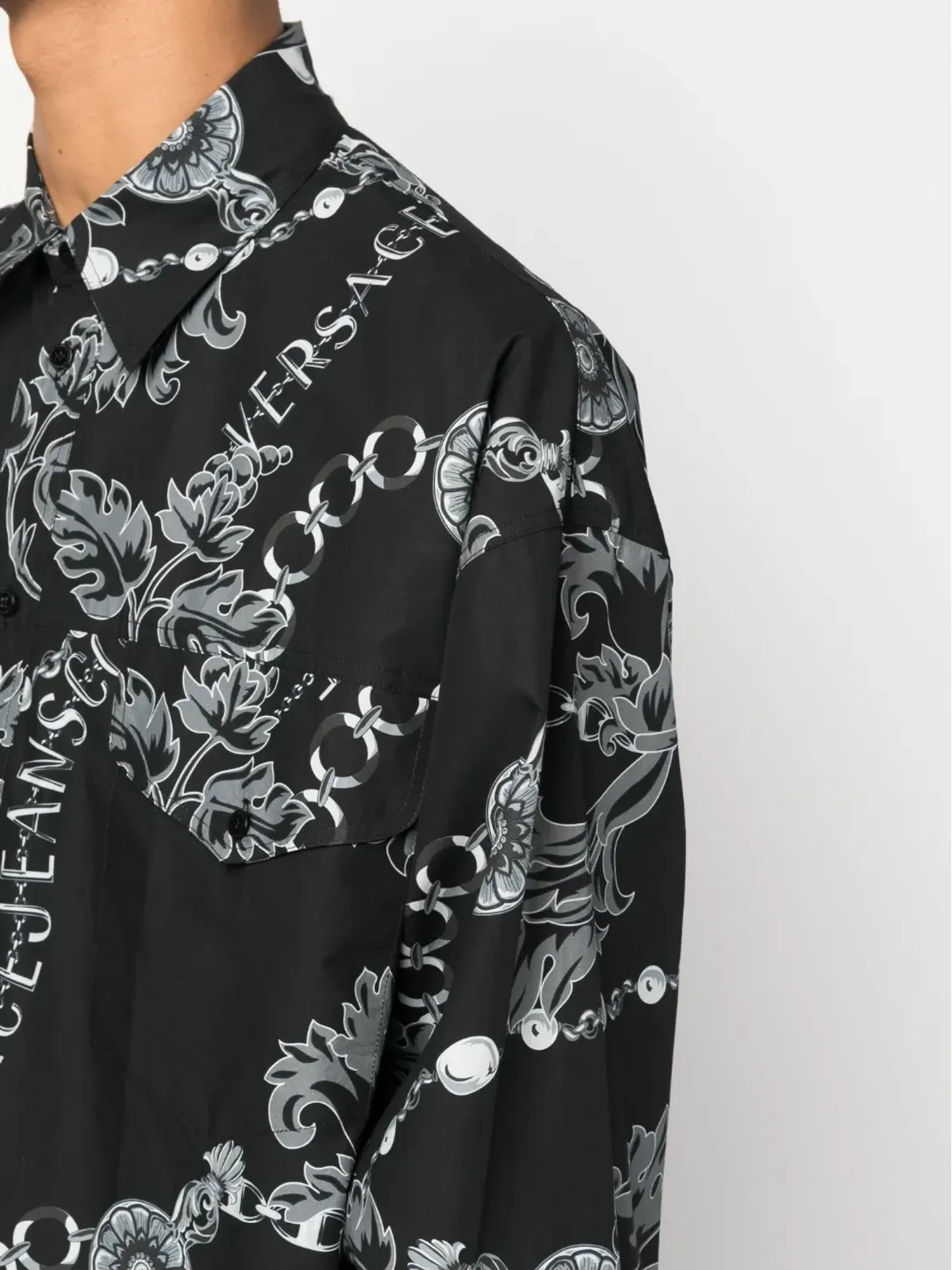 Versace Jeans Couture チェーン クチュール プリント コットン シャツ - 画像5