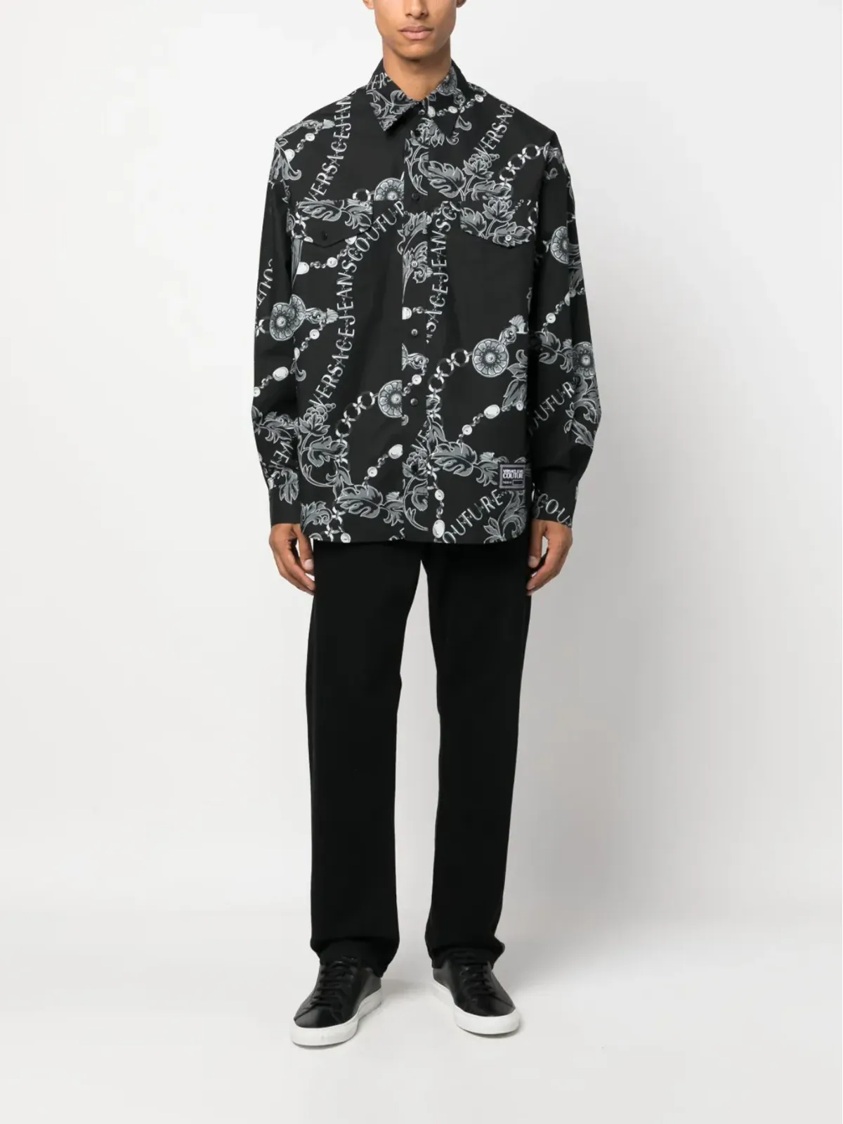 Versace Jeans Couture チェーン クチュール プリント コットン シャツ - 画像2