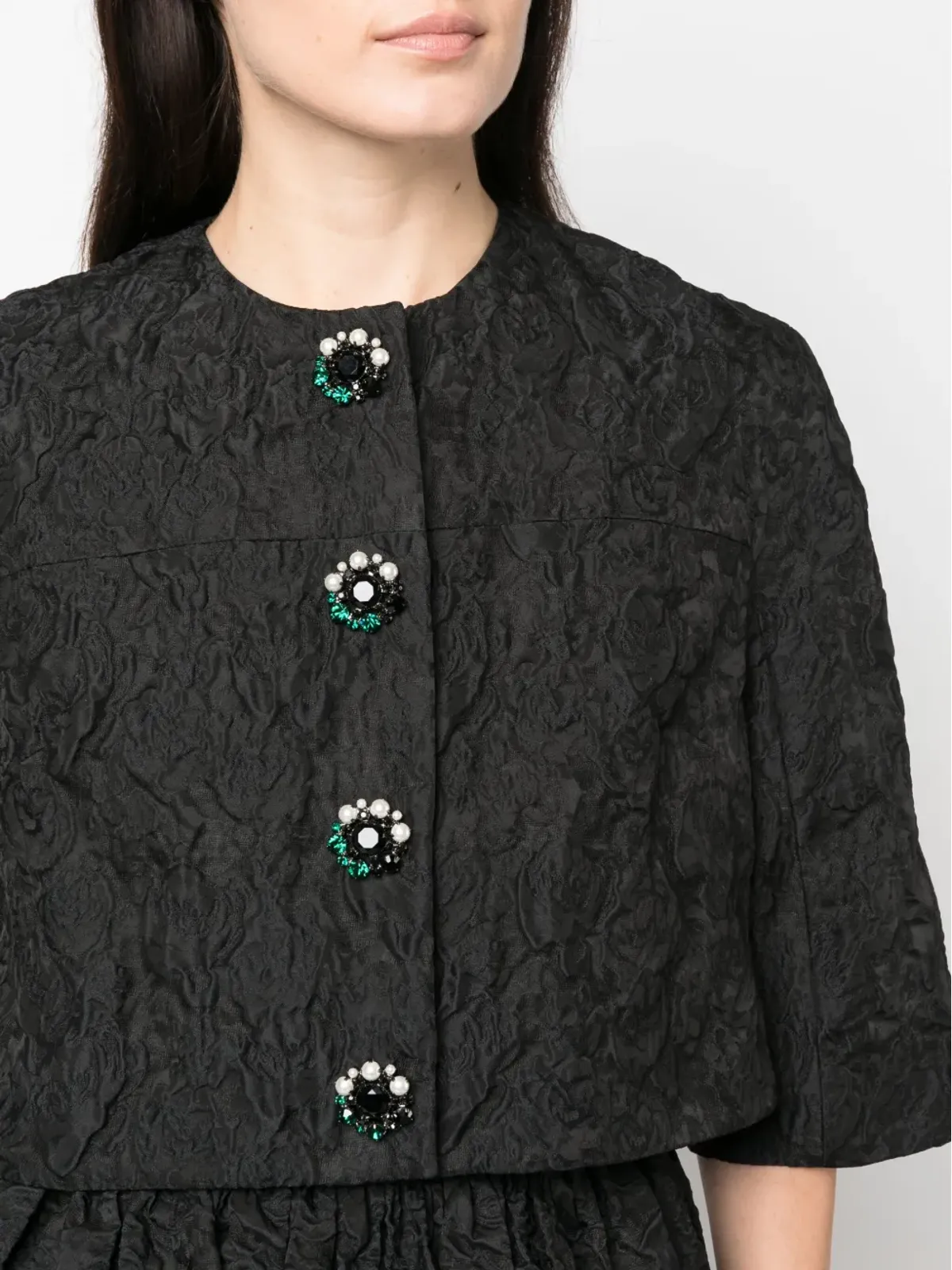 ERDEM テクスチャード クロップドジャケット - 画像5