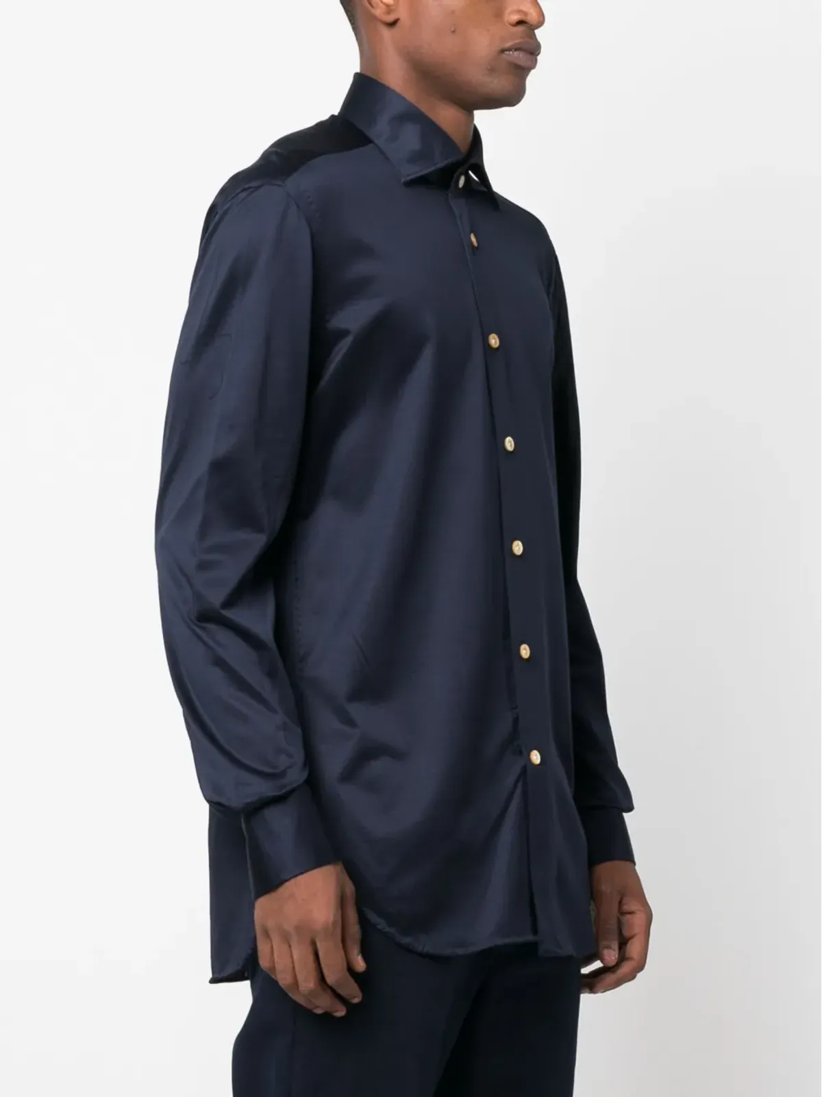Kiton スリムカット コットンシャツ - 画像3