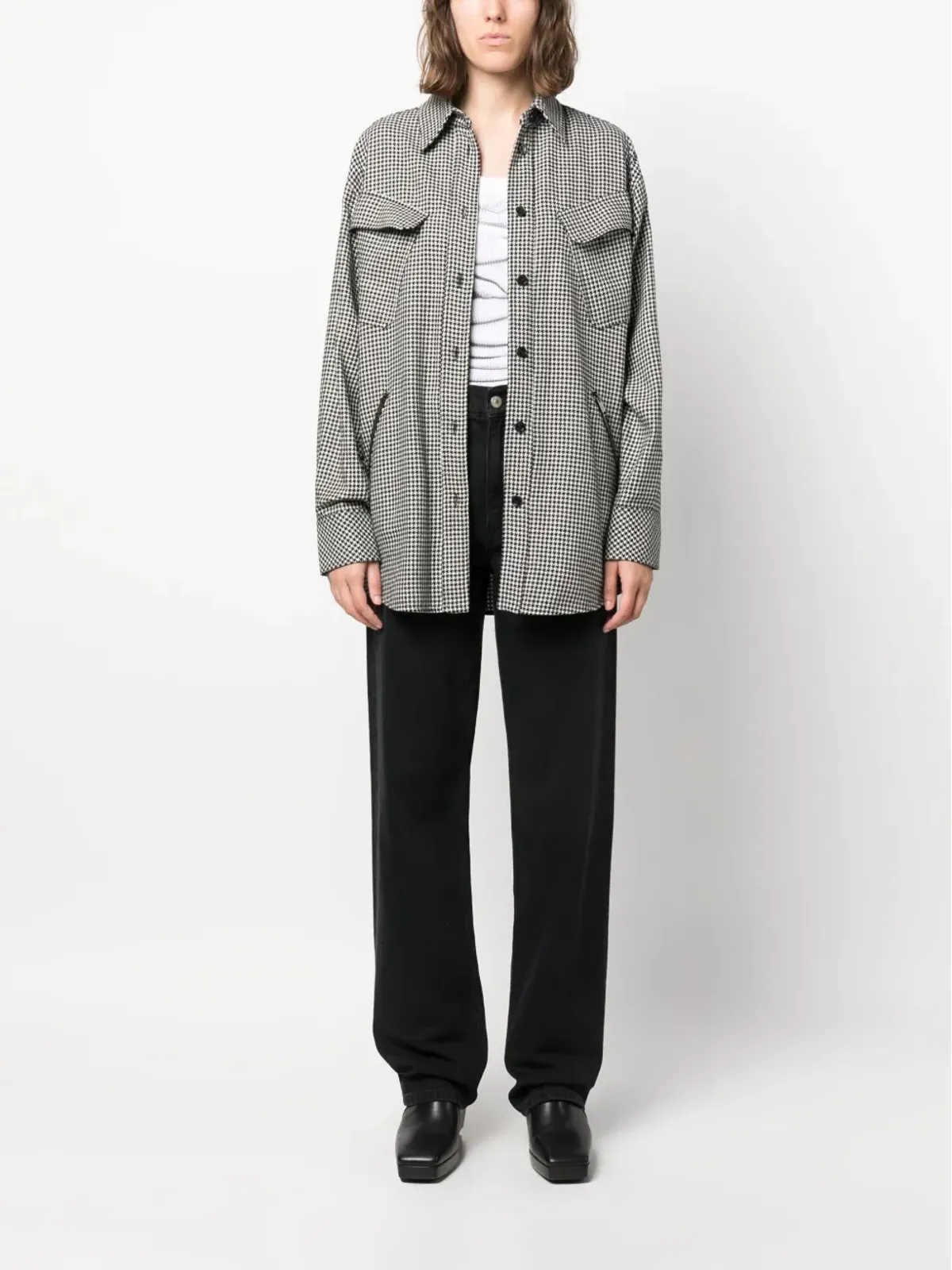 Iceberg ハウンドトゥース柄シャツジャケット - 画像2