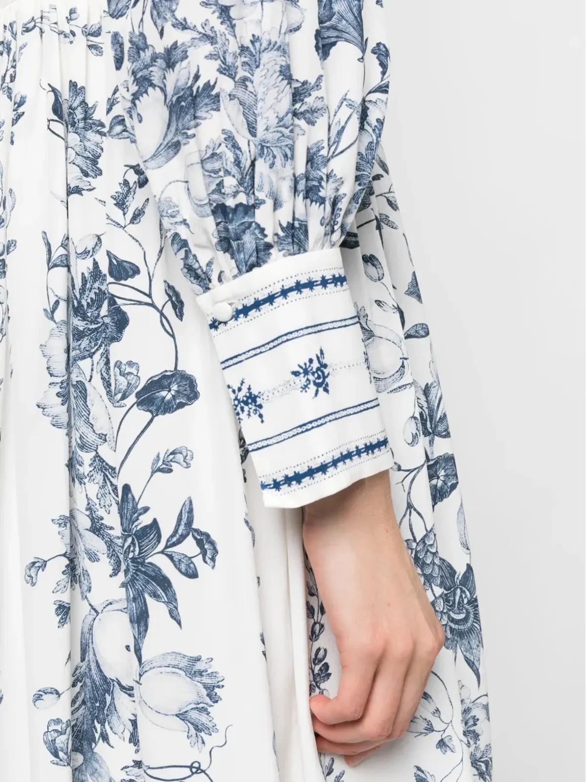 ERDEM 花柄プリント シルク ミディドレス - 画像5