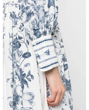 ERDEM 花柄プリント シルク ミディドレス - サムネイル5