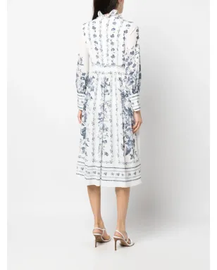 ERDEM 花柄プリント シルク ミディドレス - サムネイル4