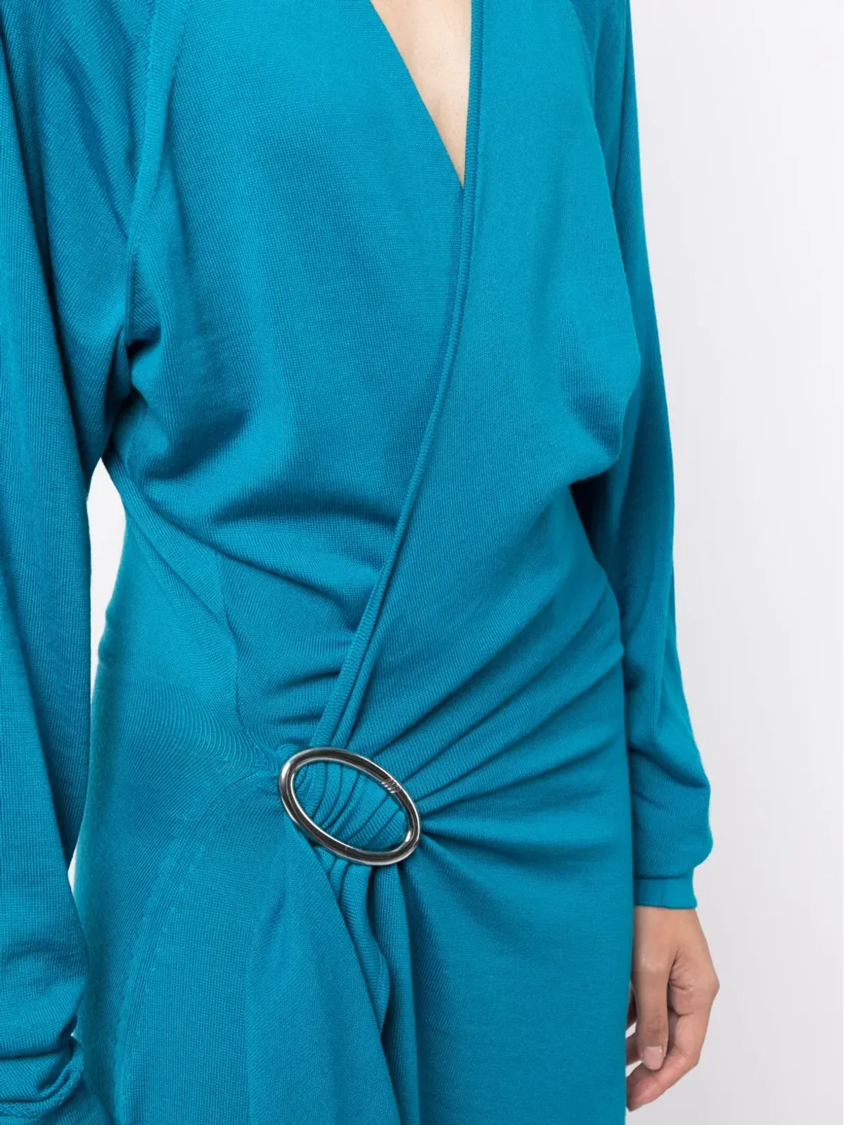 The Attico Atwell wool midi wrap dress - Blue - 画像5