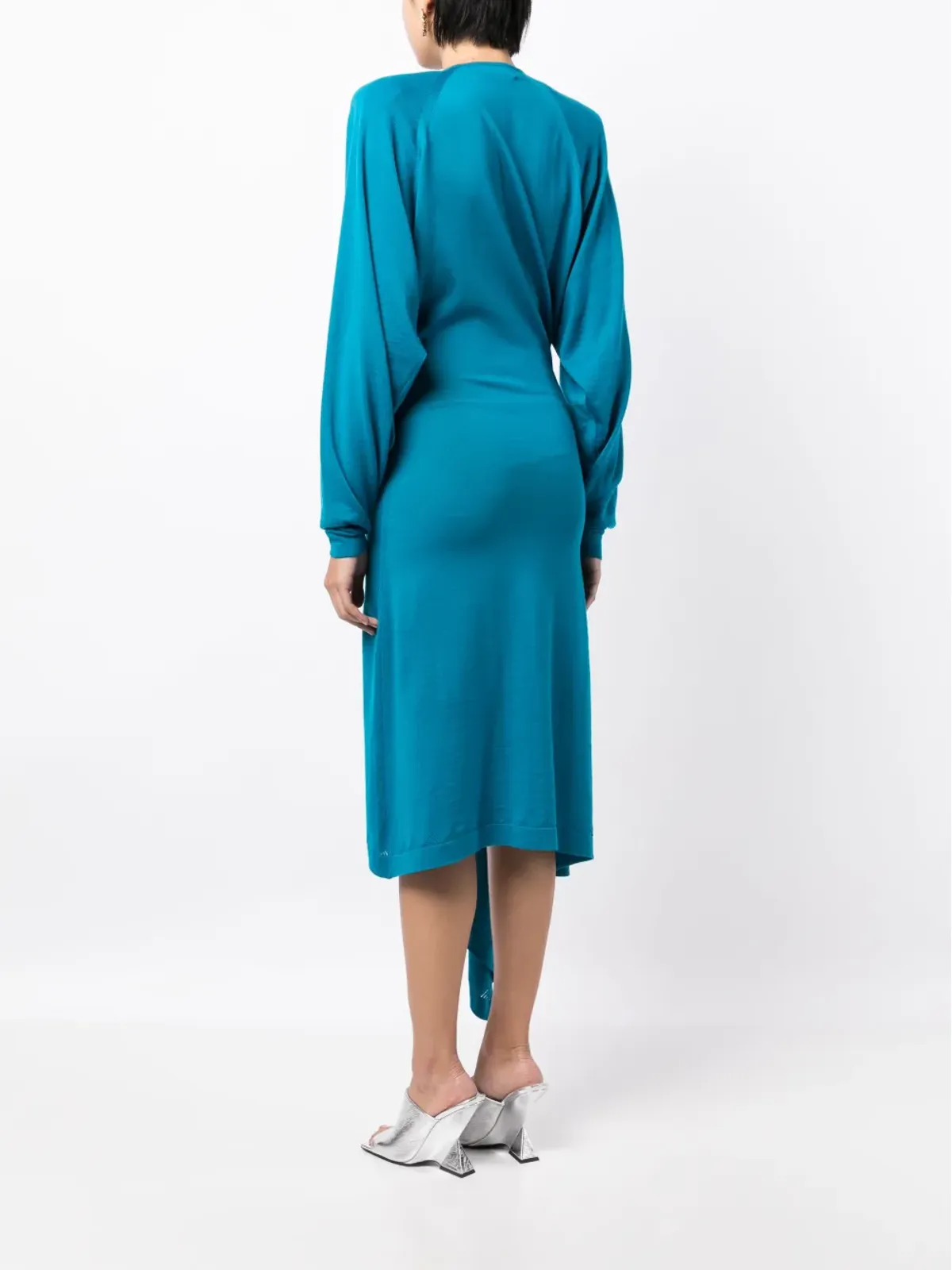 The Attico Atwell wool midi wrap dress - Blue - 画像4