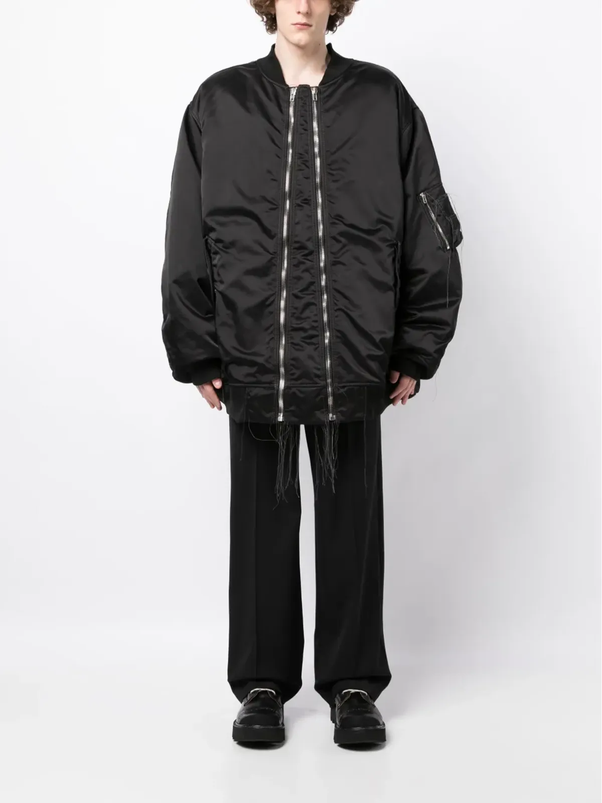 Nicolas Andreas Taralis エクスポーズドシーム ジップアップ ボンバージャケット - 画像2