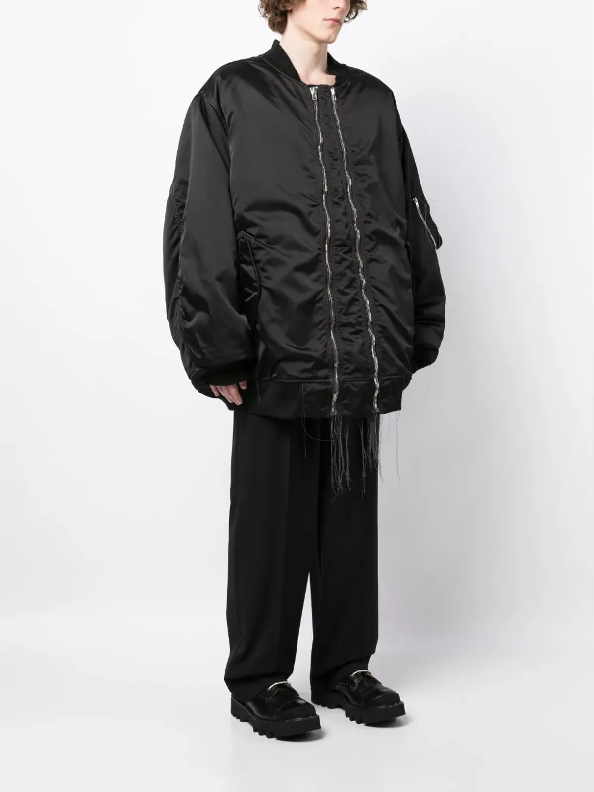 Nicolas Andreas Taralis エクスポーズドシーム ジップアップ ボンバージャケット - 画像3