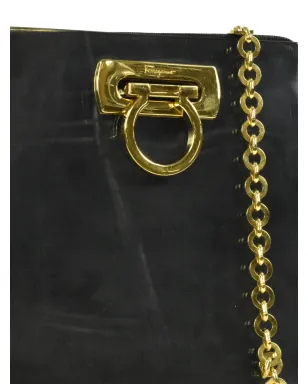 Ferragamo ビンテージ ガンチーニ チェーン ショルダーバッグ ブラック - サムネイル3