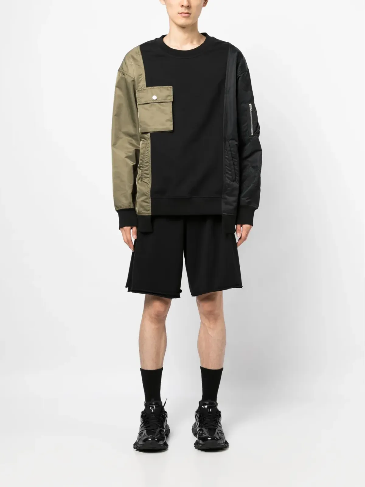 VETEMENTS ロゴ刺繍 ジャージーショーツ - ブラック - 画像2
