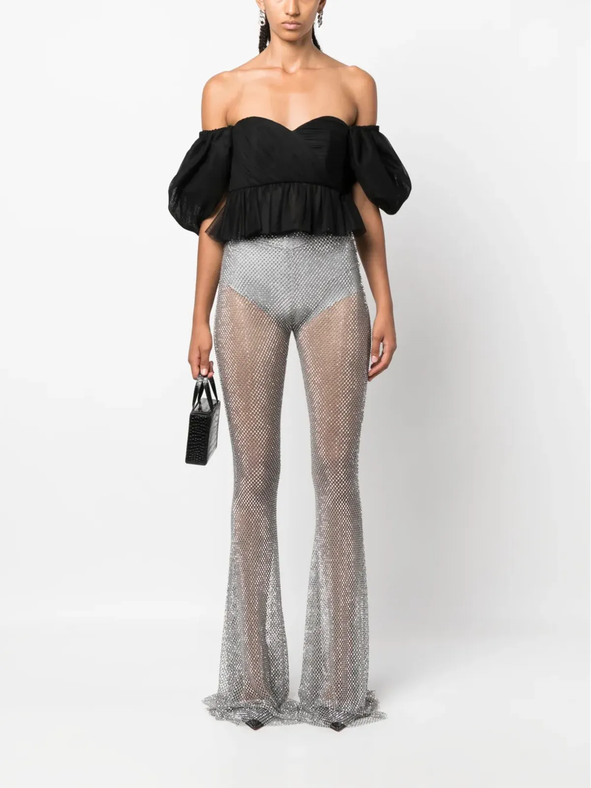 Giuseppe Di Morabito フィッシュネット パラッゾパンツ - Silver - 画像2