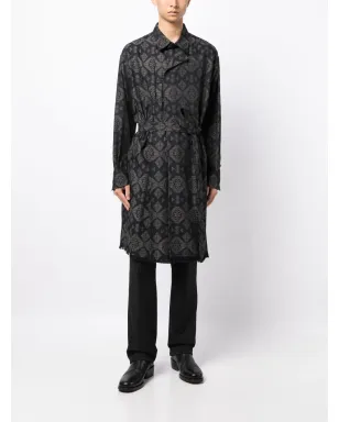 Yohji Yamamoto グラフィックプリント コットン トレンチコート - サムネイル2