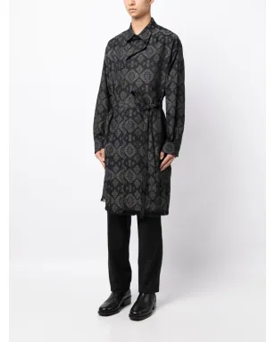 Yohji Yamamoto グラフィックプリント コットン トレンチコート - サムネイル3
