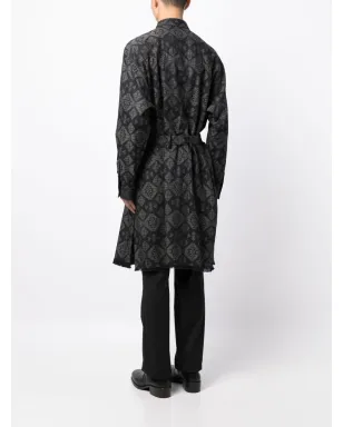 Yohji Yamamoto グラフィックプリント コットン トレンチコート - サムネイル4